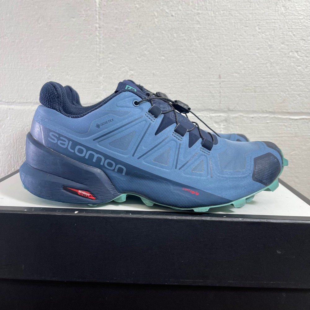 Salomon‎ Speedcross 5 GTX Gore-Tex Blue Trail Running Shoes Sneaker Women's  7.5